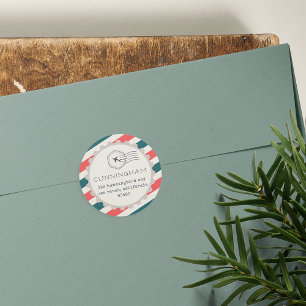 Rond Sticker d'adresse de retour de courrier aérien