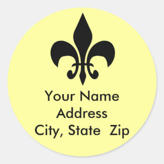 Rond Sticker d'adresse Fleur de Lis