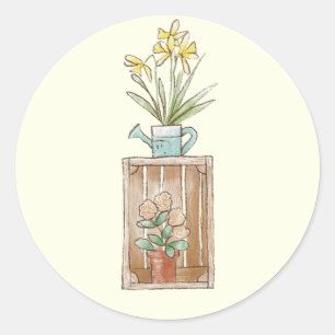 Rond Sticker Daffy Flower