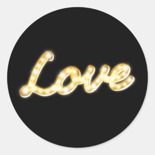 Rond Sticker d'amour Marquee Lights - noir