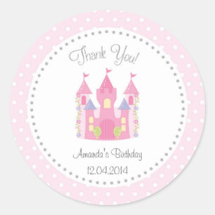 Rond Sticker d'anniversaire du château Little Princess