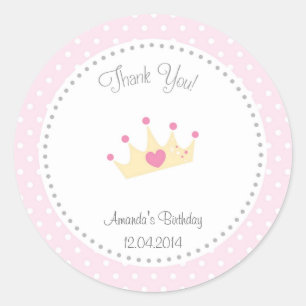 Rond Sticker d'anniversaire Tiara Little Princess
