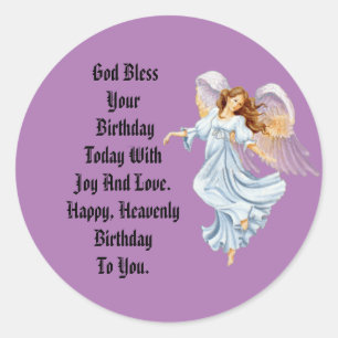 Rond Sticker d'anniversaire vintage Angel