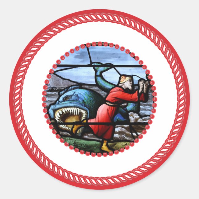 Rond Sticker d'arbre Jonah et Whale Jesse (Devant)