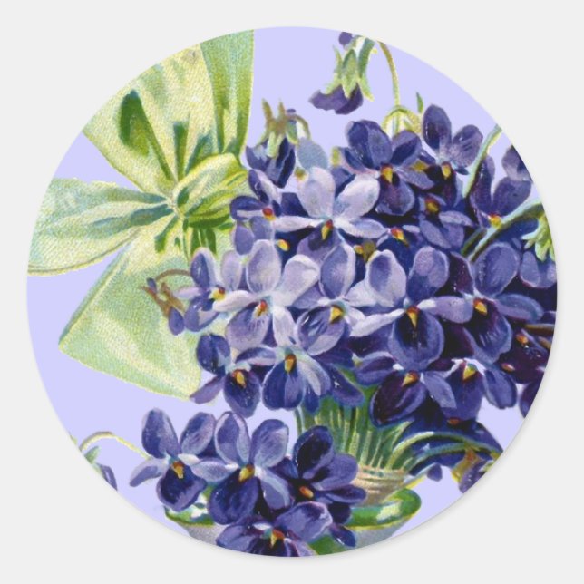 Rond Sticker d'art aux fleurs violettes (Devant)