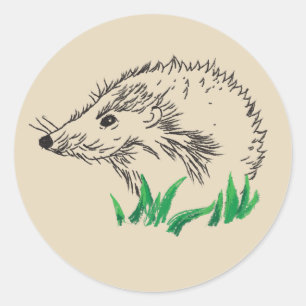 Rond Sticker d'art de Hérisson forestier