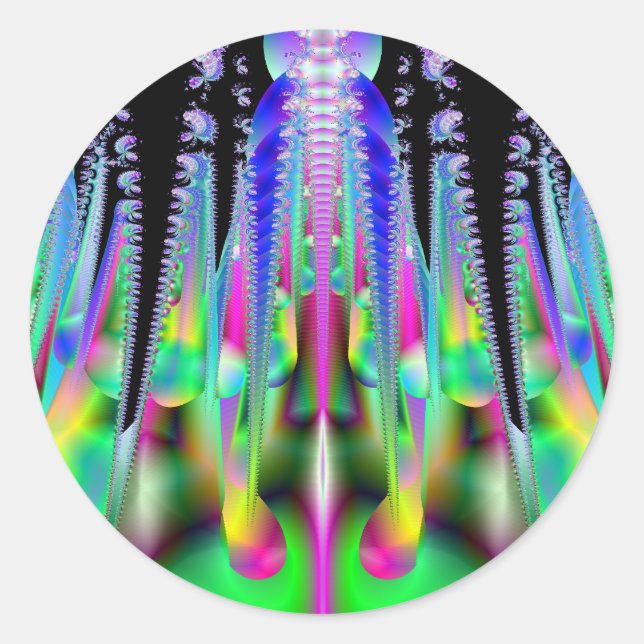 Rond Sticker d'art fractal de Rocket psychotique (Devant)