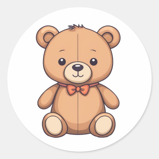 Rond sticker d'artline de l'ours en peluche (Devant)