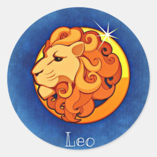 Rond Sticker d'astrologie Symbole lion Lion Lion Lion