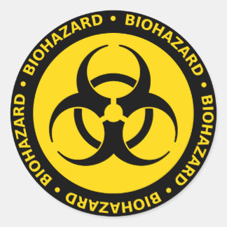 Rond Sticker d'avertissement de risque biologique