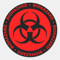 Sticker d'avertissement de risque biologique rouge