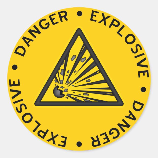 Rond Sticker d'avertissement explosif (Devant)