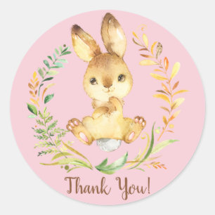 Rond Sticker de Baby shower de lapin doux Favoriser Mer