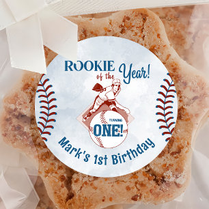 Rond Sticker de base-ball 1er anniversaire de la recrue