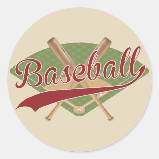 Rond Sticker de baseball vintage look (Devant)