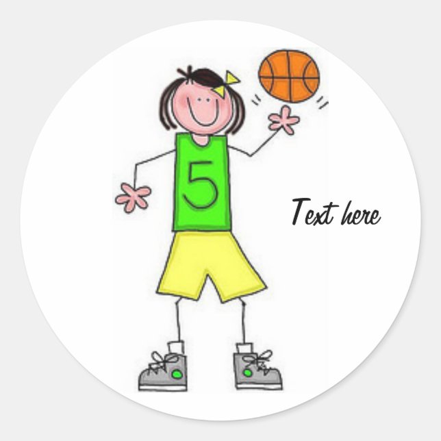 Rond Sticker de basket-ball pour filles (Devant)
