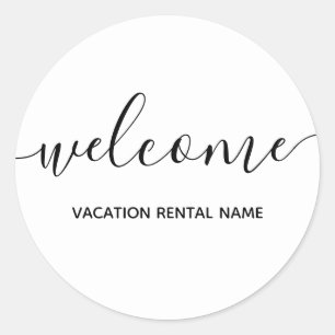 Rond Sticker de bienvenue blanc de location de vacances