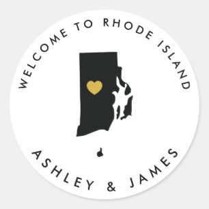 Rond Sticker de bienvenue Mariage de Rhode Island Balis