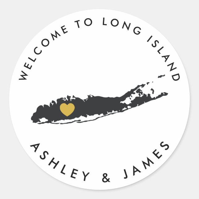 Rond Sticker de bienvenue pour Mariage de Long Island B (Devant)