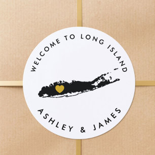 Rond Sticker de bienvenue pour Mariage de Long Island B