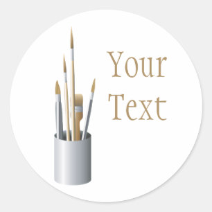 Rond Sticker de brosses d'artistes