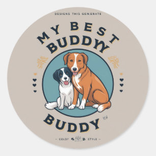 Rond Sticker de Buddy Pawsome