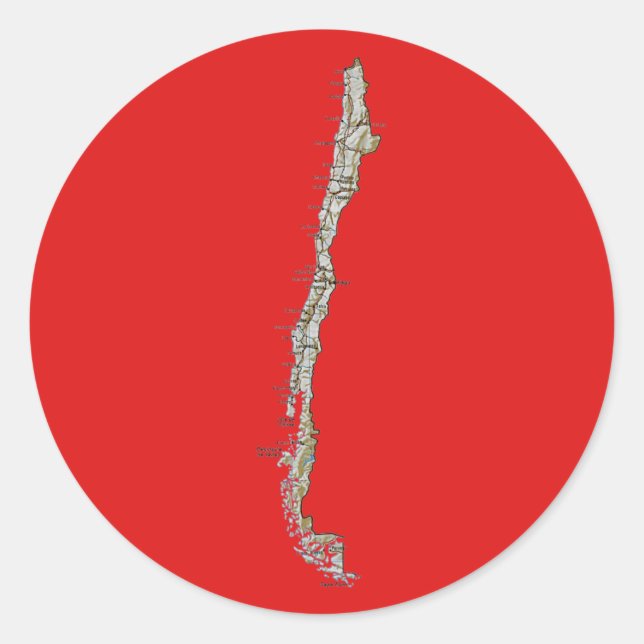 Rond Sticker de carte Chili (Devant)