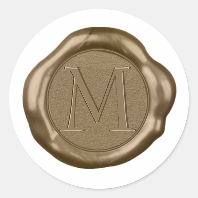 Rond Sticker de cire d'or monogramme, (Devant)