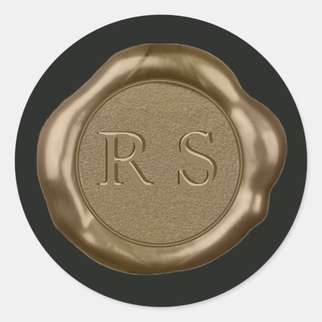 Rond Sticker de cire d'or monogramme sur chasseurs vert (Devant)