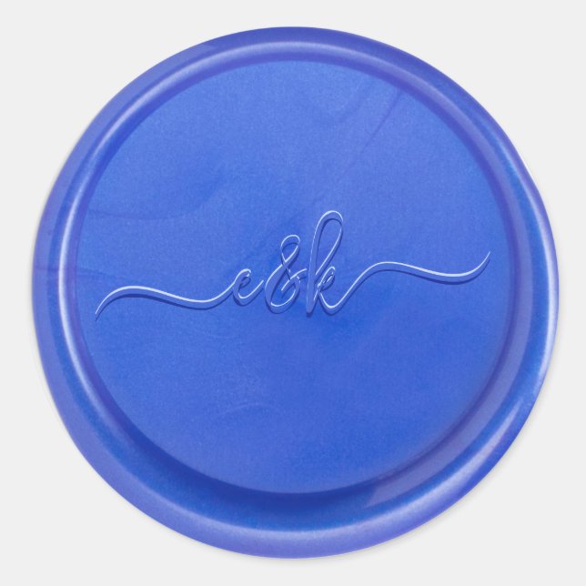 Rond Sticker de cire en quartz bleu initial (Devant)