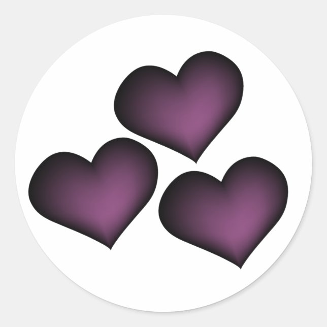 Rond Sticker de coeur pourpre foncé (Devant)