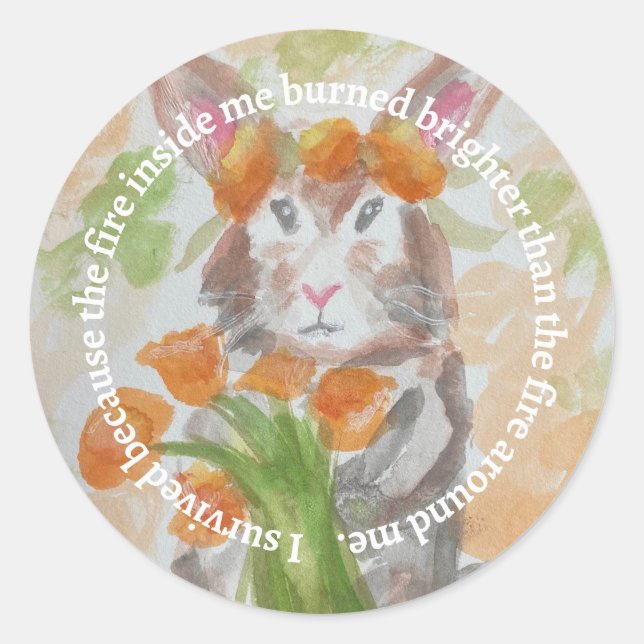 Rond Sticker de collecte de fonds California Wildfire R (Devant)