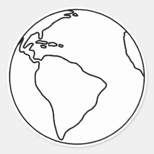 Rond Sticker de coloriage - Esquisse terrestre en plan 