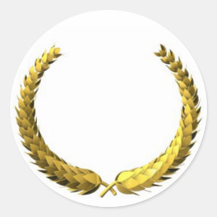 Rond Sticker de couronne Gold Laurel