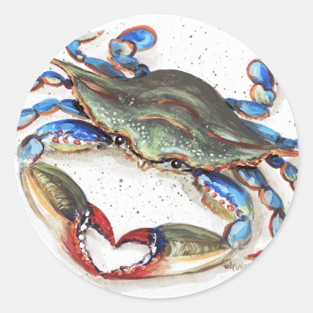 Rond Sticker de crabe bleu (Devant)