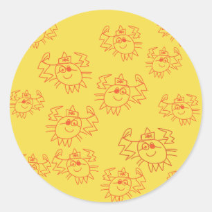 Rond Sticker de crabe mignon