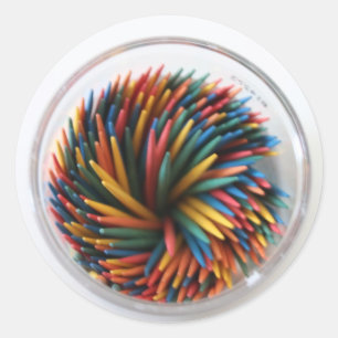Rond Sticker de cure-dents coloré