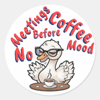 Rond Sticker de cygne avec café