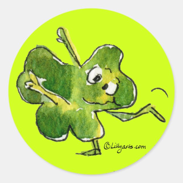 Rond Sticker de danse Shamrock Irish Jig (Devant)