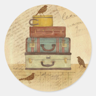 Rond Sticker de design de style Vintage "Prêt à voler"