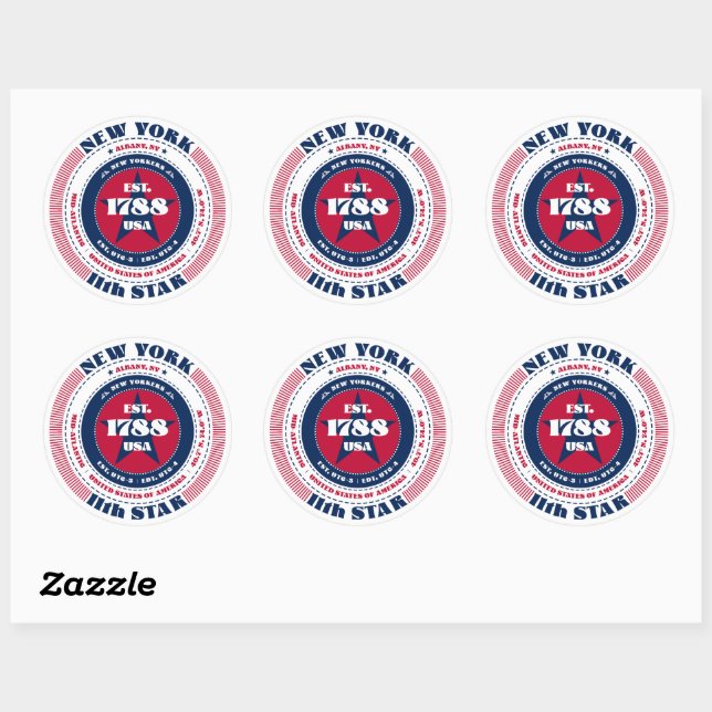 Rond Sticker de design du cercle patriotique de New Yor (Feuille)