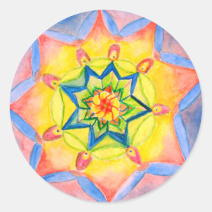 Rond Sticker de design peint à la main Mandala