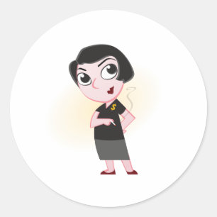 Rond Sticker de dessin Ayn Rand