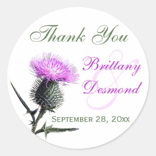 Rond Sticker de diamètre 1,5 po violet, vert, blanc