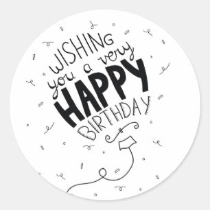 ROND STICKER DE DIRE **SOUHAITER UN JOLI ANNIVERSAIRE**