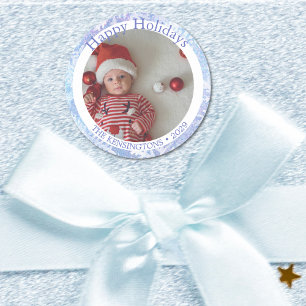 Rond Sticker de famille de Noël pour bébé garçon