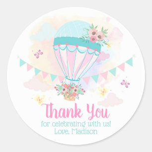 Rond Sticker de faveur à ballon à air chaud