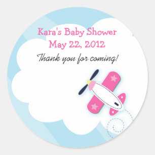 Rond Sticker de faveur de l'avion Little Rose Aviator