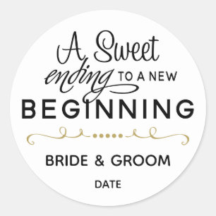 ROND STICKER DE FAVEUR DE MARIAGE FIN SUCRE DU NOUVEA