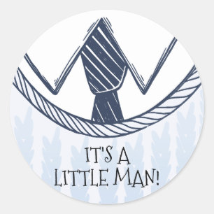 Rond Sticker de Faveur petit homme mignon